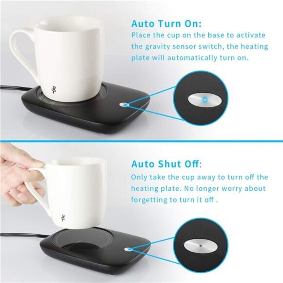 Coffee Cup Warmer, Mug Warmer for Desk Use with Auto Shut Off, Gravity-Induction - Picture 4 of 7
